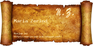 Maria Zerind névjegykártya